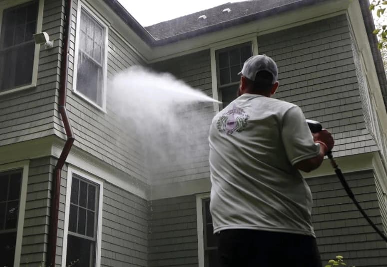 Commercial pressure washing service by Wickliffe Power Washing at Wickliffe business