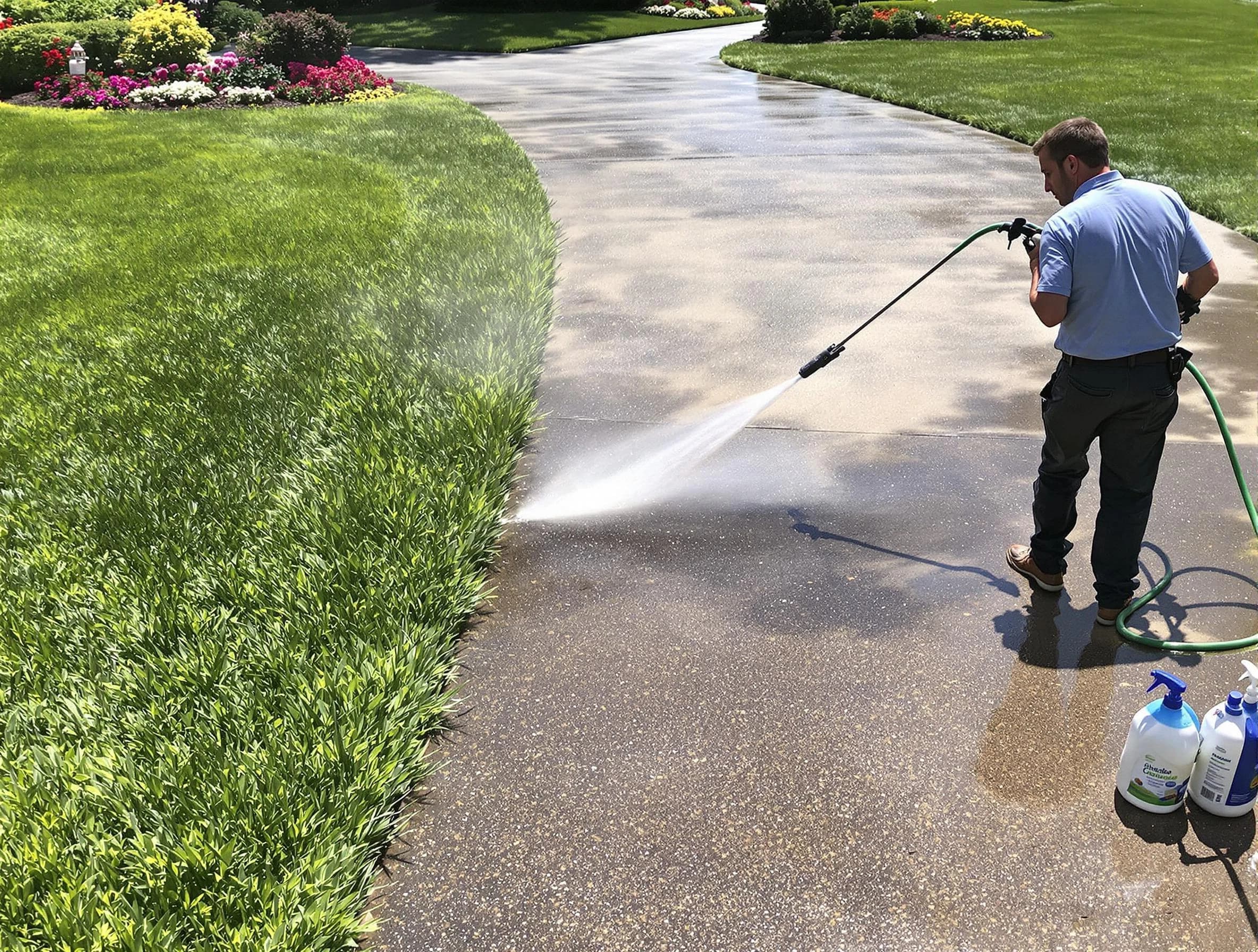 Before and after pressure washing by Wickliffe Power Washing in Wickliffe